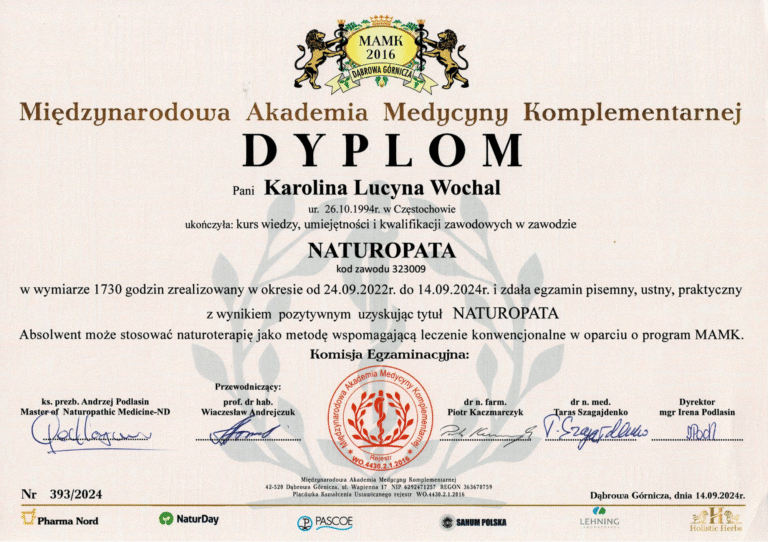 Dyplom Naturopata